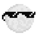 A moon wearing sunglasses